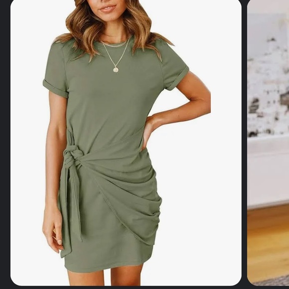 Merokeety Tie Waist Dress Sz L - Picture 3 of 3